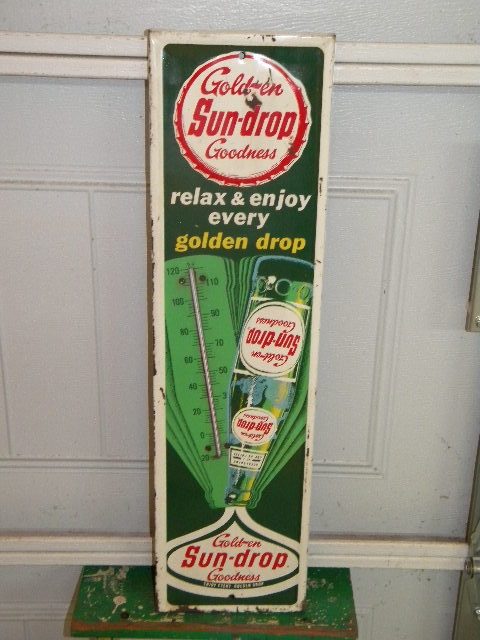 $OLD Sun Drop Golden Cola Thermometer w/ Bottle
