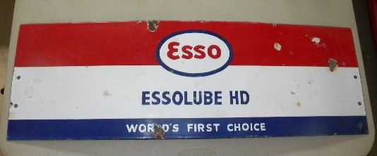 $OLD Old Single Sided Porcelain EssoLube Sign