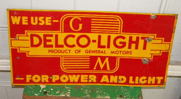 $OLD GM Delco Light SST Tin Sign