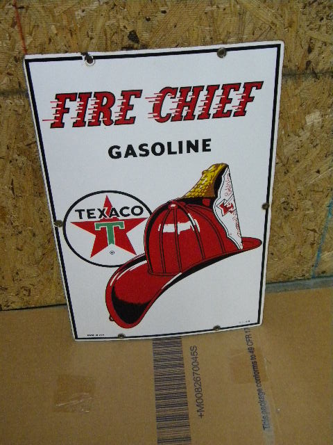 $OLD Texaco Fire Chief Porcelain Pump Plate Sign