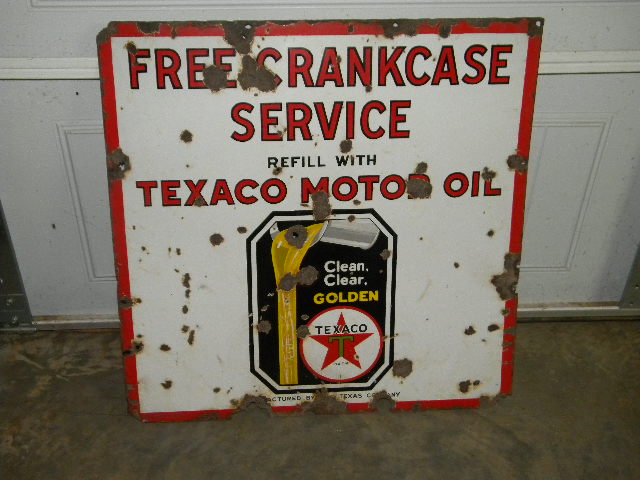 $OLD texaco Crankcase Porcelain SSP Sign