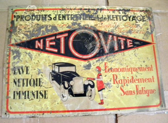 $OLD Netovite French Automotive Sign w/ Graphics