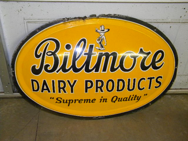 $OLD Biltmore Dairy Bubble Sign w/ Winky