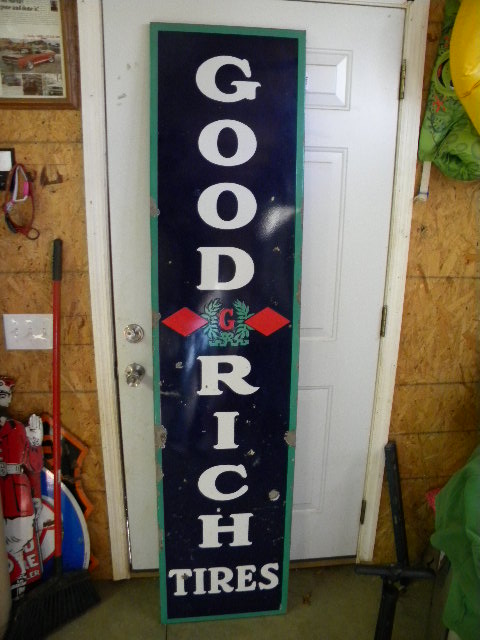 $OLD Goodrich SSP Vertical Porcelain Sign
