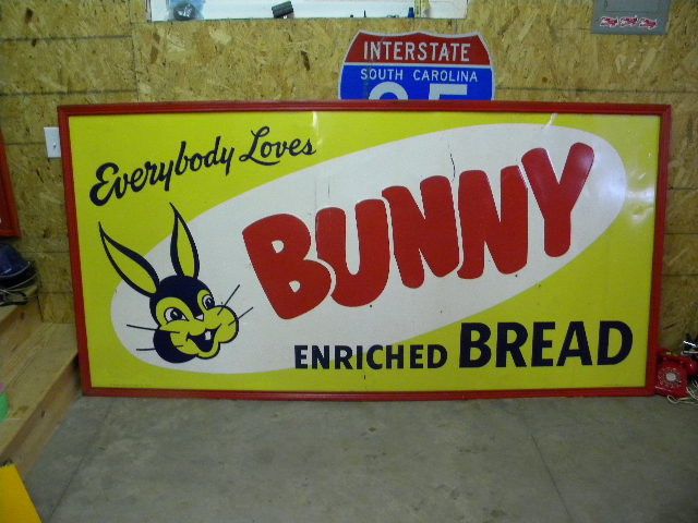 $OLD Bunny Bread 8x4 ft Tin Sign