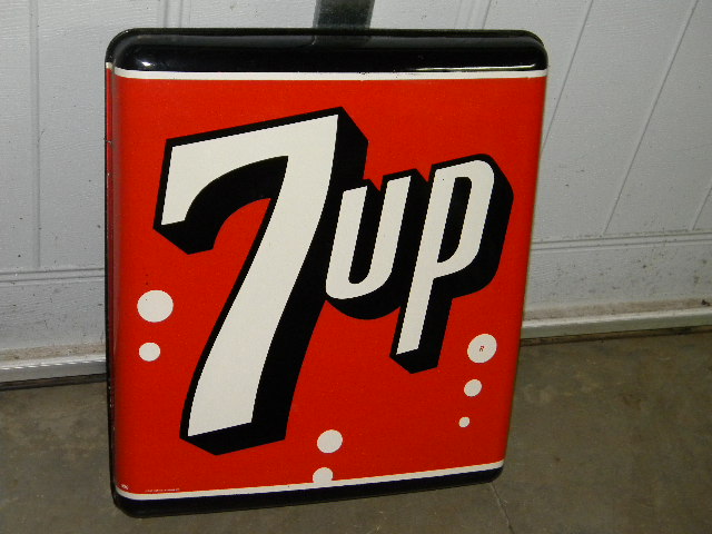 $OLD Original 7 UP Bubble tin Sign