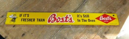 $OLD Bost's Bread Tin Door Push Pull Sign w/ Bee Graphics NC