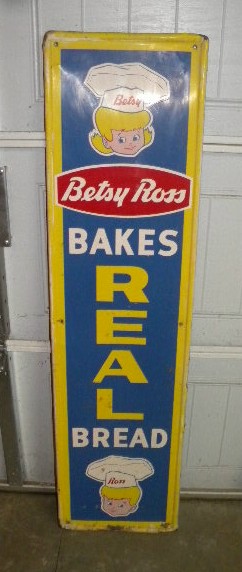 $OLD  Betsy Ross Tin Vertical Sign