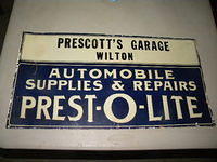 $OLD Prestolite Automobile Tin Sign