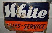 $OLD White Sales & Service Porcelain Trucks Sign