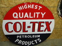 $OLD Col-Tex DSP Porcelain Sign 29.5 inch Original