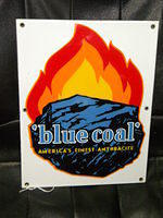 $OLD Blue Coal Porcelain Sign 6 Color