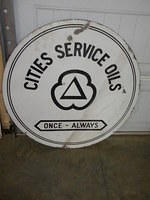 $OLD Cities Service Oils Double Sided Porcelain Sign