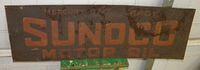 $OLD Sunoco Embossed Tin Sign