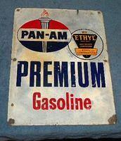 $OLD Pan Am Premium Porcelain Gas Pump Sign