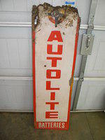 $OLD Autolite Embossed Tin Sign