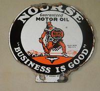 Nourse "Business Is Good" Double Sided Porcelain Lubester Paddle Sign $OLD