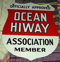 SOLD: Ocean Highway Shield Sign Porcelain