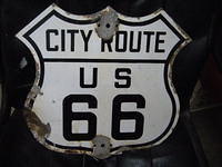 $OLD Original Porcelain US Route 66 Shield Sign