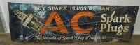 $OLD AC Spark Plugs Early Embossed Tin Sign