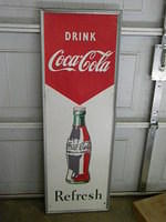 $OLD Coca Cola Vertical Tin Sign