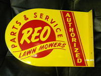 $OLD Reo Lawn Mower Parts & Service DST Flange Sign