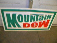 $OLD Moutain Dew Emb Tin Sign