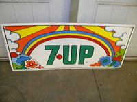 $OLD Seven Up 7 UP Tin Sign
