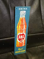 $OLD PAL Orange Soda Pop Tin Door Push Sign