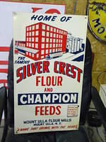 $OLD Silver Crest Flour SST Tin Sign North Carolina Original