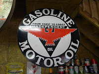 $OLD Indepedent "Coast To Coast" 32 Inch Gas Motor Oils Sign