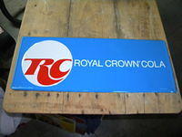 $OLD NOS Royal Crown Cola Tin Sign (w/ paper)
