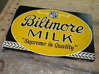 $OLD Biltmore Dairy Tin Flange Sign