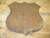 $OLD Kansas 73 Fully Embossed Shield Sign