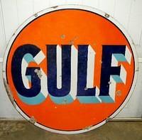 $OLD  Gulf Porcelain DSP 42 Inch Sign