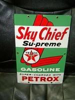 $OLD Sky Chief Porcelain Pump Plate Rare Size 10x15 inches