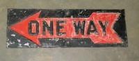 $OLD Embossed One Way Arrow Sign