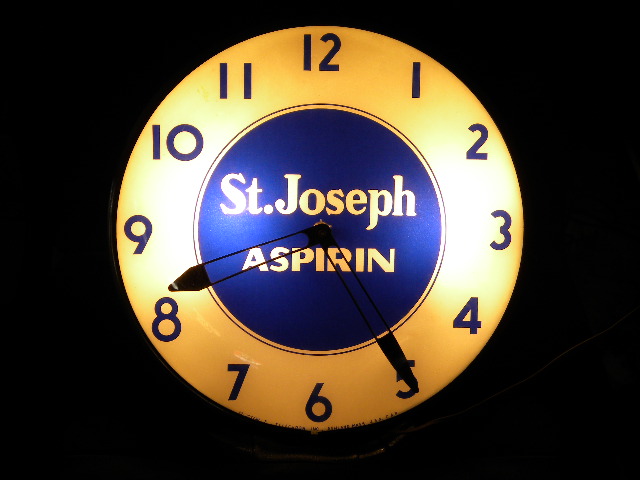 $OLD St Josephs Aspirin Original Clock