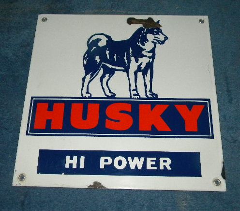 $OLD Husky Hi Power Pump Sign w/ Dog