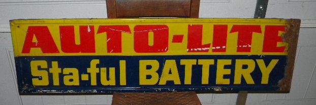 $OLD Autolite Battery Tin Sign