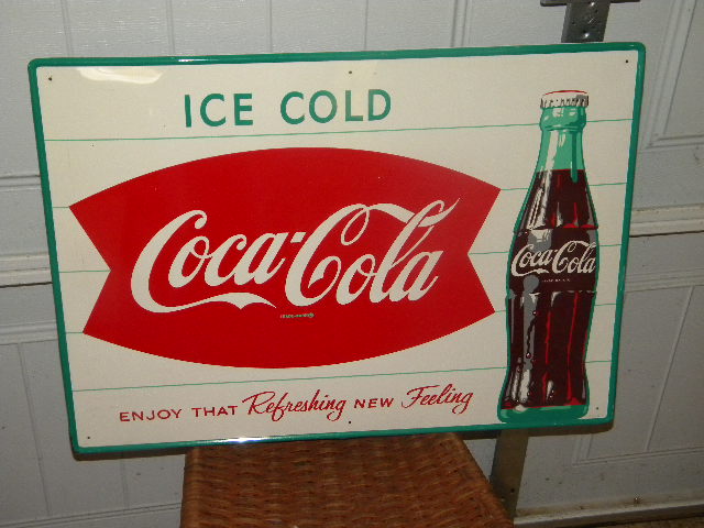 $OLD Gorgeous Coca Cola Sign w/ bottle