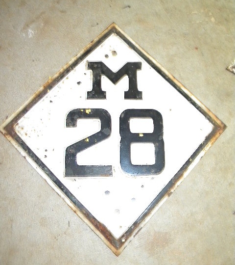 Fully Embossed Michigan State Highwy 28 Sign $OLD