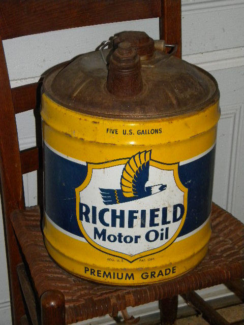 $OLD Richfield 5 Gallon Oil Can