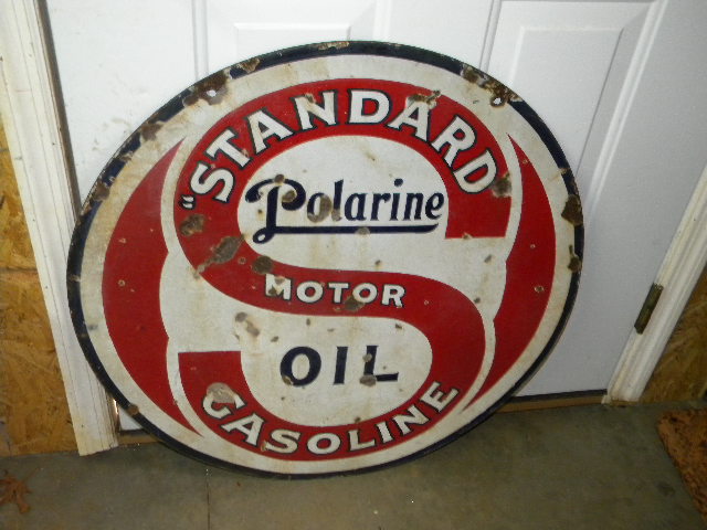 $OLD Standard Polarine DSP Porcelain Sign