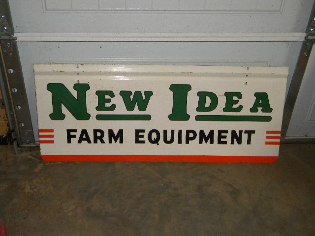 $OLD New Idea Farm Equipment Double Sided tin Sign