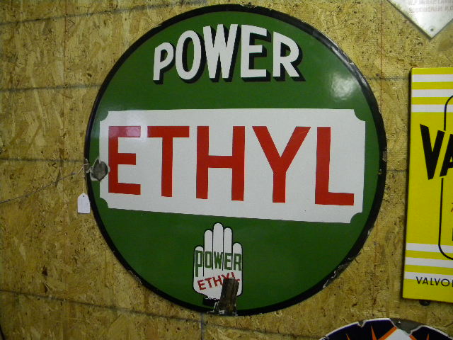 $OLD Power Ethyl 30 Inch SSP Porcelain Sign