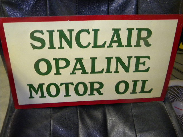 $350 Sinclair Opaline Embossed Tin Tacker Sign