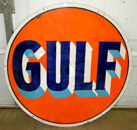 $OLD 42 Inch DSP Porcelain Gulf Sign