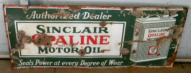 $OLD Sinclair Opaline Porcelain Sign
