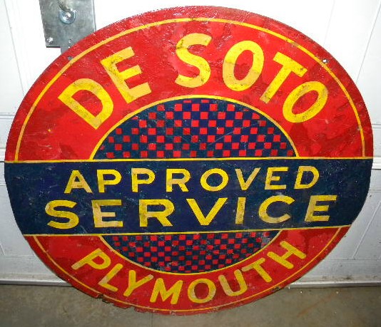 $OLD Desoto Plymouth DSP Porcelain Sign